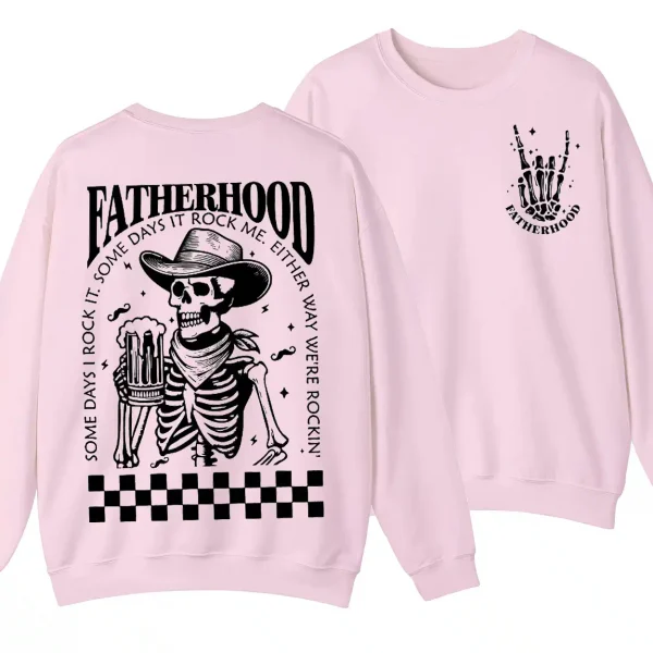Fatherhood Beer Sweatshirt, Skeleton Cool Dad Club Shirt, Western Cowboy Dad, Father's Day, Funny First Time Dad Gift, New Dad
