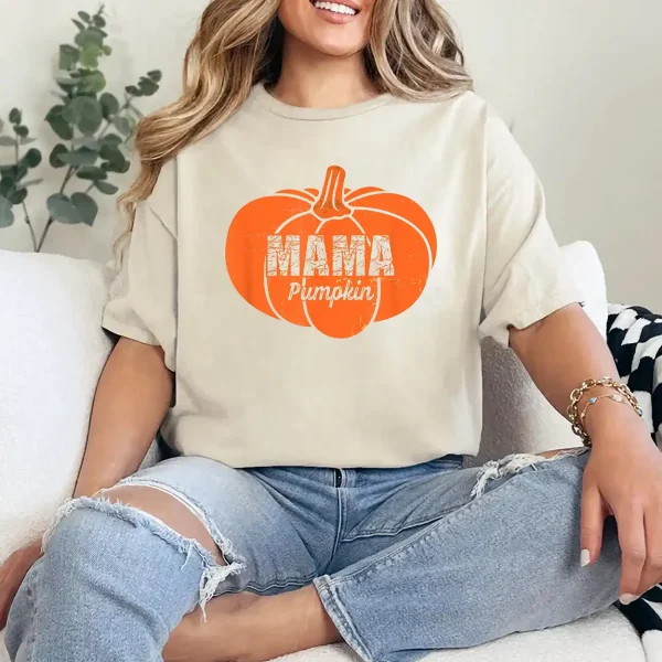 3-4-6.webp Mama Pumpkin Matching Family Halloween Thanksgiving Group T-Shirt - Unisex, Gift for Halloween Day, Gift for Mama