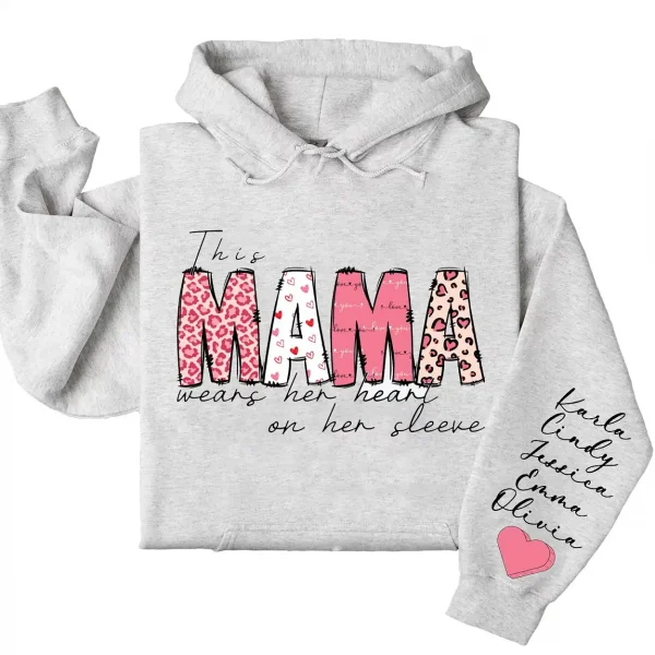 4-1-11.webp This Mama Wears Her Heart on Her Sleeve Hoodie – Custom Hoodie with Kids’ Names, Personalized Mother’s Day Gift for Mama
