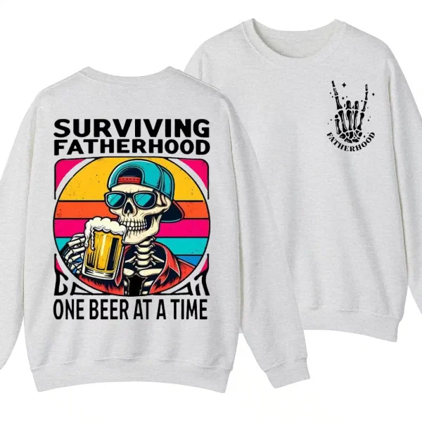 4-2-3.webp Fatherhood Sweatshirt, Funny Skeleton Dad Shirt, First Time Dad, Retro Fathers Day Gift, Gift for Husband, Full Sizes
