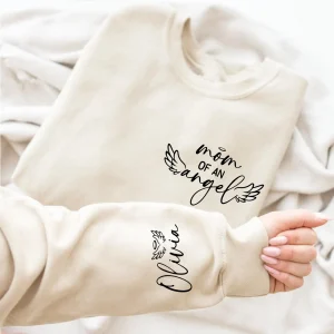 4-2.webp Custom Sweatshirt for Mom, Mother's Day Gift for Mama, Mom Of An Angel, Mama Sweatshirt with Kids Name on Sleeve