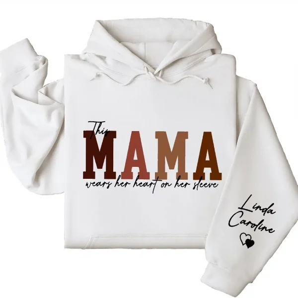 4-2-9.webp Custom This Mama Wears Her Heart On Her Sleeve Hoodie – Personalized Mom Shirt, Mother’s Day Gift for New Moms