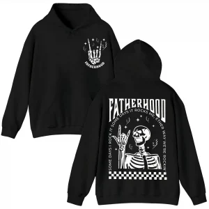 4-3-2-1.webp Fatherhood Skeleton Rock Hoodie, Funny Dad Hoody Sweatshirt Gift, Cool Skull Hoodie For Father’s Day, Rocker Long Sleeve For New Dads
