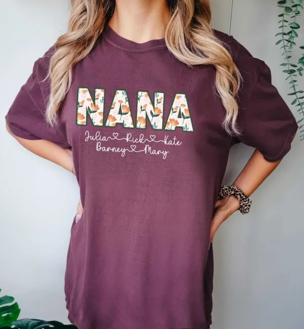 5-1-1.jpeg Custom Nana Shirt - Retro Personalized Nana Grandma Outfit - Cool Nana Gift for Her