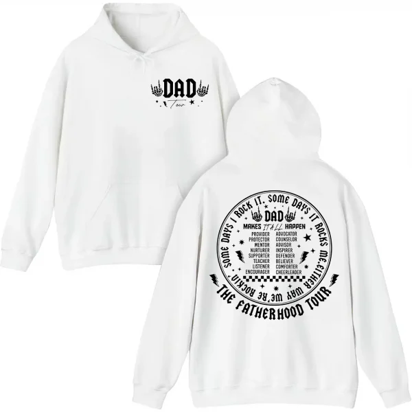 Fatherhood Tour, Sometimes I Rock It Sometimes It Rocks Me Hoodie, Dad Life Shirt, Fathers Day Gift, Funny Fatherhood Hoodie, Dad Rock Tour