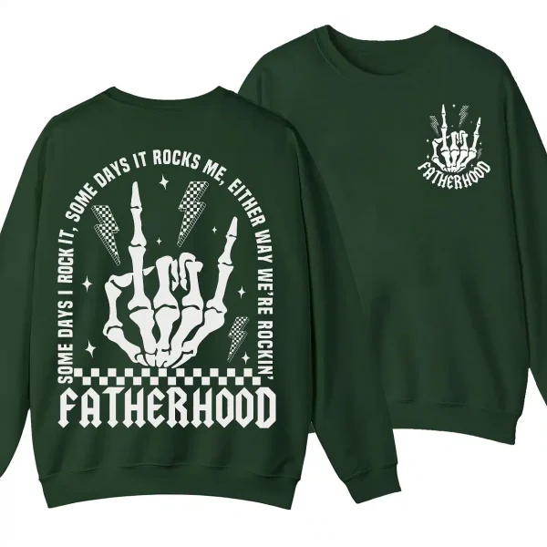 Fatherhood Sometimes I Rock It Sometimes It rocks Me Sweatshirt, Dad Shirt, Rocker Dad Gifts, Fathers Day Gift, Funny Fatherhood Sweater