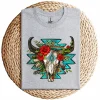 Turquoise Boho T-Shirt – Southwestern Style Graphic Tee – Vintage Bohemian Design – Casual Summer Top – Festival & Country Outfit
