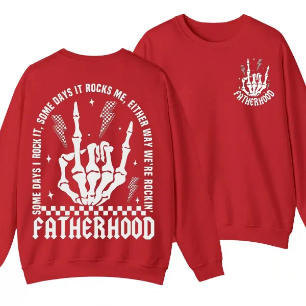 Fatherhood Sometimes I Rock It Sometimes It rocks Me Sweatshirt, Dad Shirt, Rocker Dad Gifts, Fathers Day Gift, Funny Fatherhood Sweater