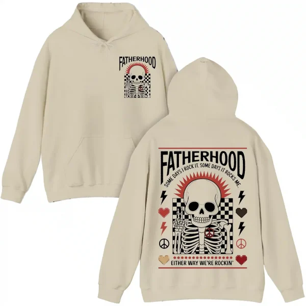 Rocker Fatherhood Hoodie – Some Day I Rook It Skull Design, The Best Father's Day Gift