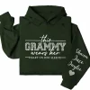 Personalized Grammy Wears Her Heart On Her Sleeve Hoodie  – Leopard Print GrandmaShirt, Cute Gift for Grammy