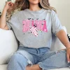 6-3-1-1.webp Mama Halloween Cute Ghost Trendy Checkered Pink Men Women T-Shirt - Unisex, Gift for Halloween Day, Gift for Mama