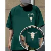 Boho Cow Skull T-Shirt – Aztec Inspired Graphic Tee – Southwestern Style – Vintage Cowgirl Country Shirt – Western Boho Fashion