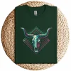 Vaporwave Longhorn Cow Skull T-Shirt – 80s 90s Retro Style Graphic Tee – Vintage Cattle Skull Art – Neon Aesthetic Vaporwave Shirt