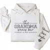 This Grandma Wears Her Heart On Her Sleeve Hoodie – Personalized Leopard Print Grandma Shirt, Cute Birthday's or Mother’s Day Gift
