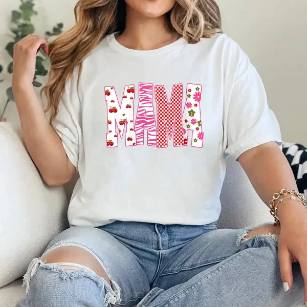 Womens Funny Checkered Mama Leopard Mama Black White Gift Women T-Shirt - Unisex, Gift for Halloween Day,  Gift for Mama