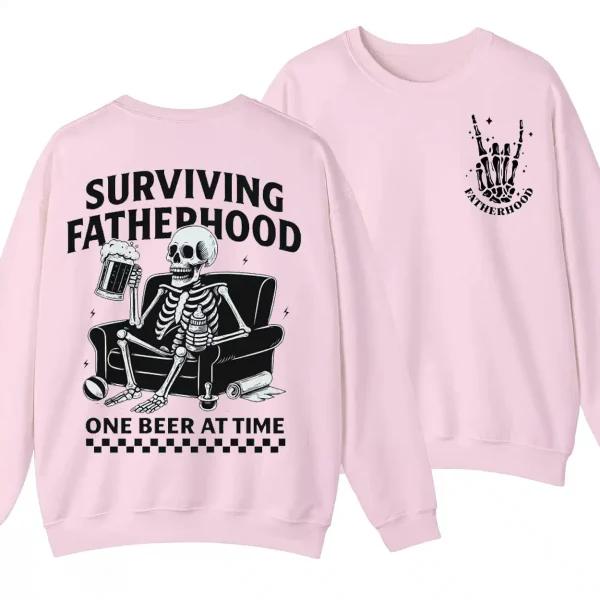 8-4-2.webp Surviving Fatherhood One Beer At A Time Sweatshirt, Funny Father, Drinking Husband, Fathers Day Gift, Gift for Dad, Model Sweater