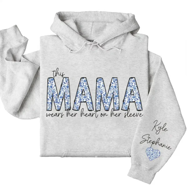 9-1-7.webp This Mama Wears Her Heart on Her Sleeve Hoodie – Custom Hoodie with Kids’ Names, Personalized Mother’s Day Gift for Mama