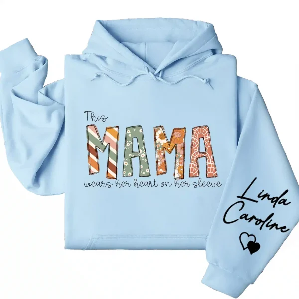 9-3-6.webp This Mama Wears Her Heart on Her Sleeve Hoodie – Custom Kids Names Hoodie for Mom