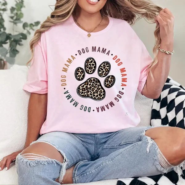 Dog Mama T-Shirt – Cute Dog Mom Gift Tee, Fur Mama Shirt for Pet Lovers, Dog Lover Graphic Top, Mother's Day Gift for Dog Moms