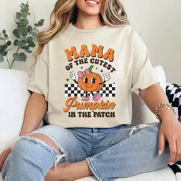 9-4-4.webp Mama of The Cutest Pumpkin In The Patch Halloween Fall T-Shirt - Unisex, Gift for Halloween Day, Gift for Mama
