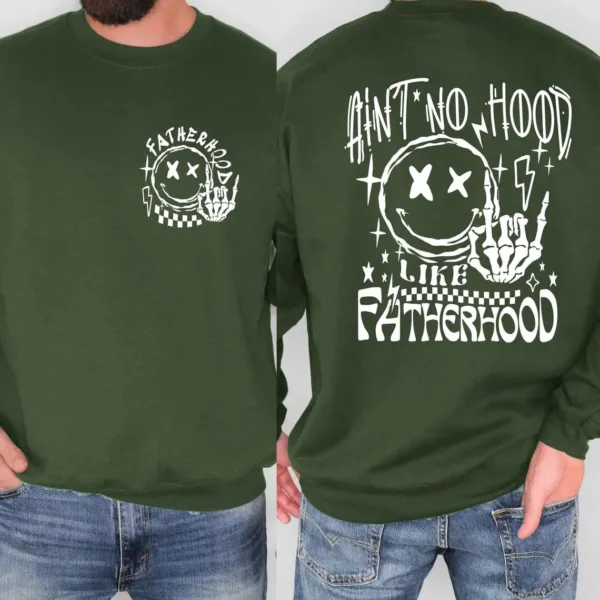 Aint-No-Hood-Like-Fatherhood-Sweatshirt-2.jpg Ain't No Hood Like Fatherhood Sweatshirt, Funny Dad, Fathers Day Gift, Cool Dad Sweater, Rock and Roll Dad