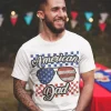 American Dad Tee, Father's Day Gift, 4th Of July Matching Shirt, American T-Shirt, Men 4th of July Shirt, Checkered Dad