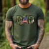 Army Dad T-Shirt, Father's Day, Military Dad Gift, Camo Army Boots American Flag T-Shirt, Veteran Dad Tee, Proud Army Father Apparel