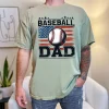 Baseball Dad USA Flag Shirt ? Vintage Patriotic Gift for Baseball Lovers