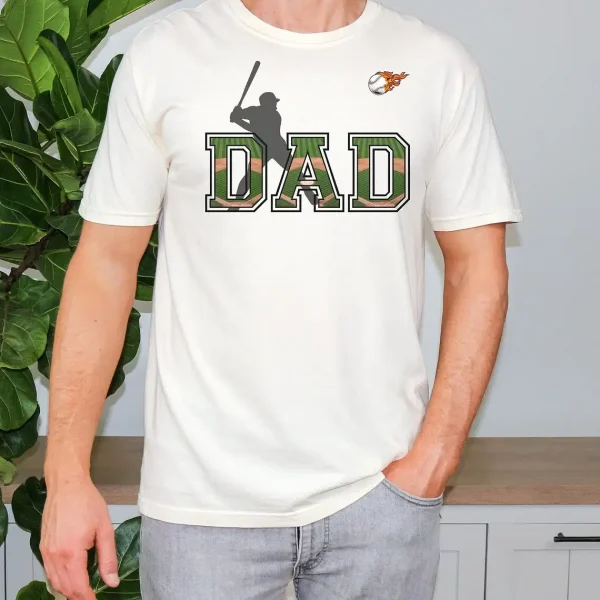Baseball-Dad-Shirt-Fathers-Day-3-1.webp Cool Baseball Dad Shirt ? Unique Field Design and Batting Player ? Father?s Day or Birthday Gift