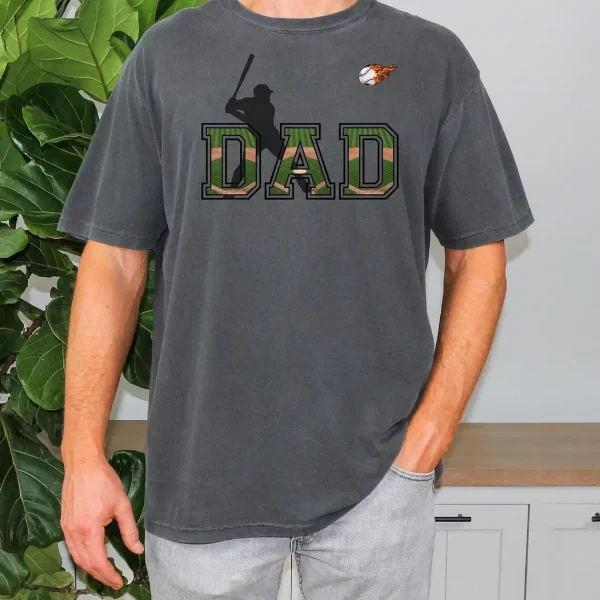 Baseball-Dad-Shirt-Fathers-Day-4-1.webp Cool Baseball Dad Shirt ? Unique Field Design and Batting Player ? Father?s Day or Birthday Gift