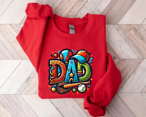 Baseball Dad Shirt ? Sports Field Letter Design with Hitter Silhouette ? Best Gift for Baseball Dads