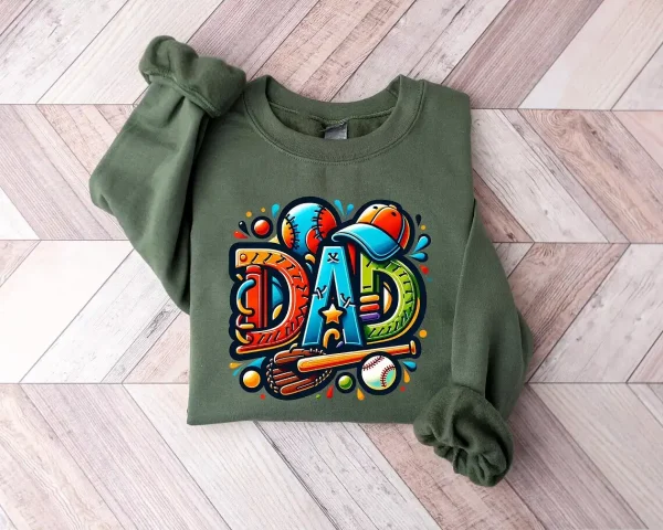 Baseball Dad Shirt ? Sports Field Letter Design with Hitter Silhouette ? Best Gift for Baseball Dads