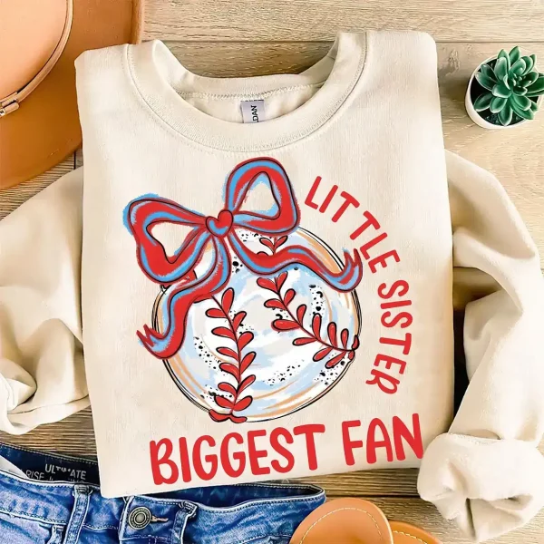 Baseball Sister, Little Sister Baseball, Baseball Game Day, Baseball Lover Sweatshirt, Little Sister Biggest Fan