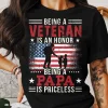 Being a Veteran is an Honor Being a Papa is Priceless Patriotic T-Shirt, Veteran Papa Shirt, Gift for Veterans, Veteran Dad Tee
