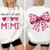 Blessed To Be Called Mimi Heart Bow - Personalized Sweatshirt With Design - Meaningful Gifts For Grandma, Mom, Wife