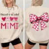 Blessed To Be Called Mimi Heart Bow - Personalized Sweatshirt With Design - Meaningful Gifts For Grandma, Mom, Wife