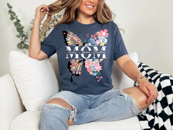 Butterfly-Mom-Shirt-Floral-Mama-Tee-Mothers-Day-T-shirt-Mom-Shirt-3.webp Personalized Butterfly Mom Shirt, Floral Mama Tee, Mothers Day T-shirt, Mama Shirt