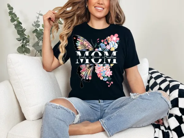 Butterfly-Mom-Shirt-Floral-Mama-Tee-Mothers-Day-T-shirt-Mom-Shirt-scaled-1.jpg Personalized Butterfly Mom Shirt, Floral Mama Tee, Mothers Day T-shirt, Mama Shirt