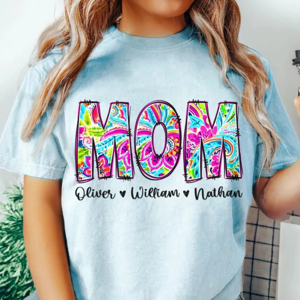 Custom Grandma, Floral Boho Mommy, Personalized Gigi, Floral Mama T-Shirt - The Best Mother's Day Gift