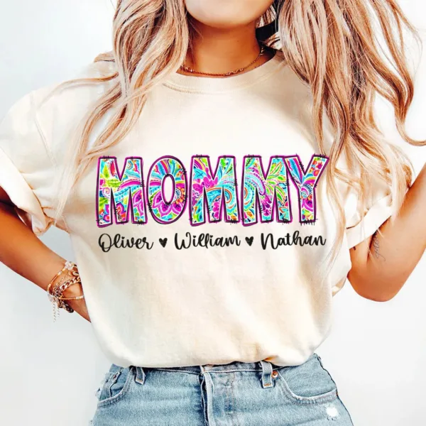 Custom Grandma, Floral Boho Mommy, Personalized Gigi, Floral Mama T-Shirt - The Best Mother's Day Gift