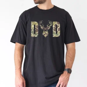 Camo-Dad-4.webp Camo Dad Hunting T-Shirt with Deer Camouflage Print T-Shirt, The Best Father's Day Gift