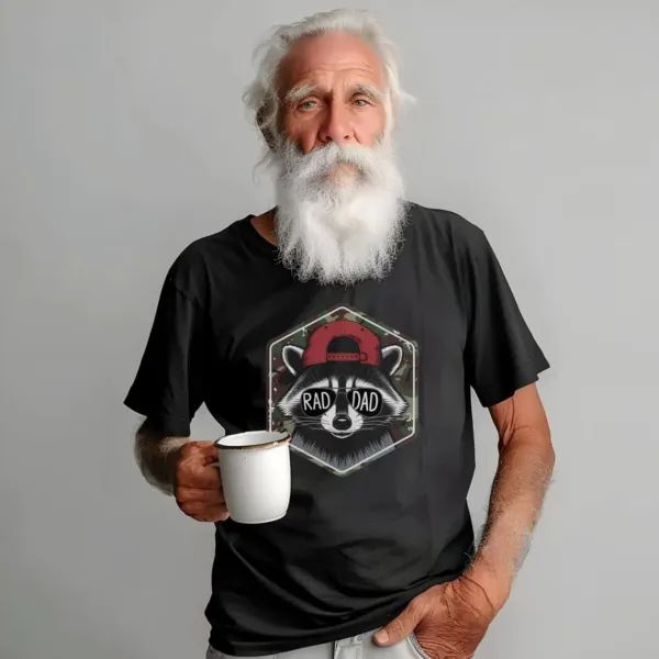 Camo Dad Shirt, Cool & Funny T-Shirt for Rad Dads, Perfect Father's Day Gift with Raccoon Design