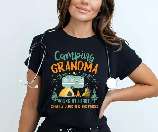 Camping Grandma, Camping, Camp 2025 Shirt, Family Outdoor Shirt, Grandma T-Shirt, Vacation Shirt, Summer T-Shirt