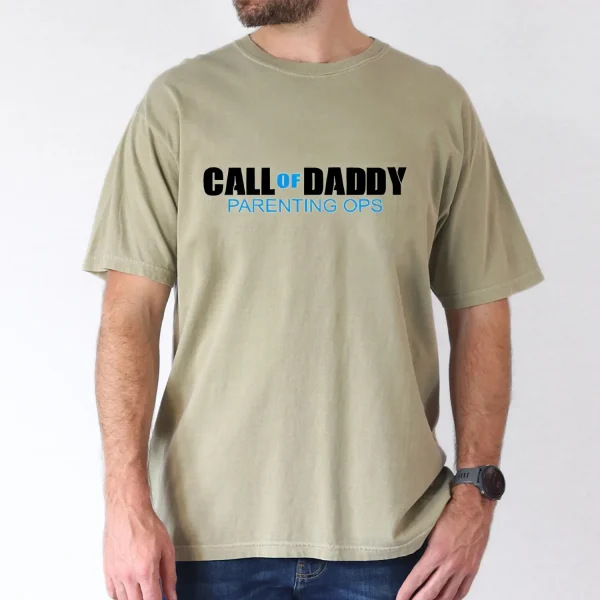 Casual-Polyester-Short-Sleeve-T-Shirt-with-Bold-Letter-Print-Machine-Washable-All-Season-Wear-2.webp Call of Daddy Parenting OPS Tee T-Shirt, The Best Father's Day Gift