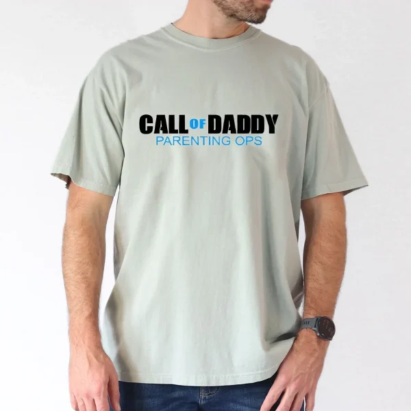 Casual-Polyester-Short-Sleeve-T-Shirt-with-Bold-Letter-Print-Machine-Washable-All-Season-Wear-3.webp Call of Daddy Parenting OPS Tee T-Shirt, The Best Father's Day Gift