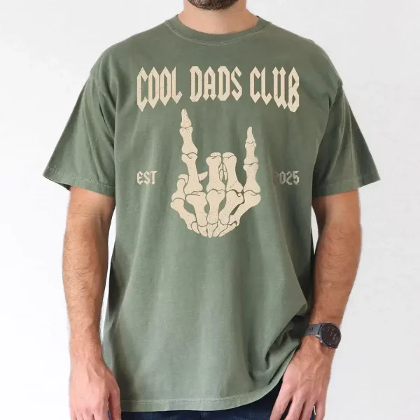 Cool Dads Club Shirt Fathers Day Gift For Dad, , Custom Dad Est Shirt, Skeleton Cool Dad T-Shirt, The Best Father's Day Gift