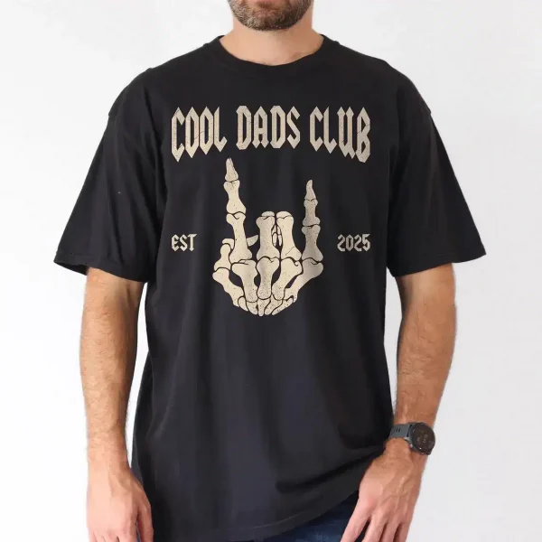 Cool Dads Club Shirt Fathers Day Gift For Dad, , Custom Dad Est Shirt, Skeleton Cool Dad T-Shirt, The Best Father's Day Gift