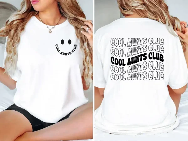 Cool Aunt Club  T-Shirt, Cute Auntie Shirts, New Aunt Gift, Pregnancy Announcement, Gift for Aunt, Pregnancy Reveal to Aunt Cool Aunt Club
