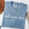Cool Aunt Club T-Shirt With Bow, Cute Auntie Shirts, Gift for Aunt, Pregnancy Reveal to Aunt Cool Aunt Club