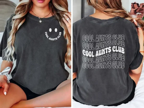 Cool Aunt Club  T-Shirt, Cute Auntie Shirts, New Aunt Gift, Pregnancy Announcement, Gift for Aunt, Pregnancy Reveal to Aunt Cool Aunt Club